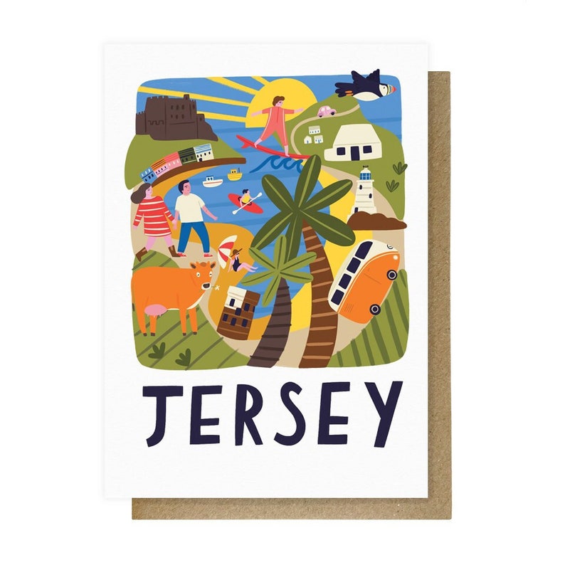 Jersey Print / Illustrated Jersey Poster/ Jersey Wall Art/ Jersey Travel Poster/ Vintage Travel Poster Print/ The Channel Islands Art Print image 4