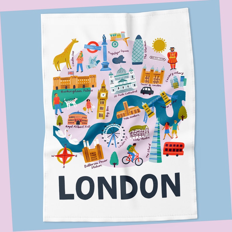 Torchon Carte de Londres Cadeau Londres image 1