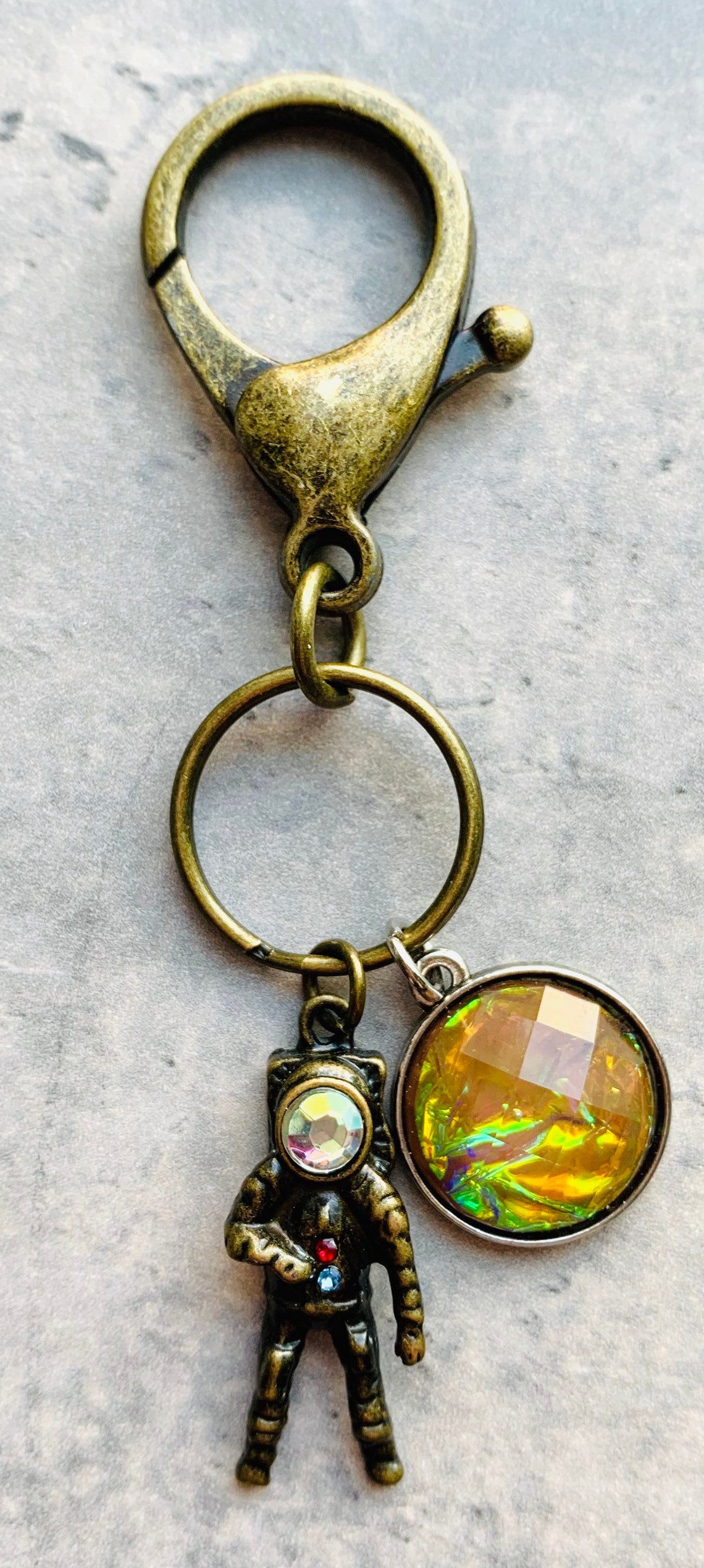 Bronze Astronaut Keychain Etsy