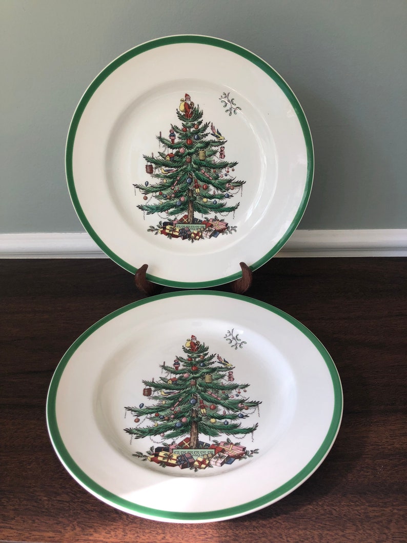 Dinner Plate Christmas Tree green Trim by SPODE Sold Etsy