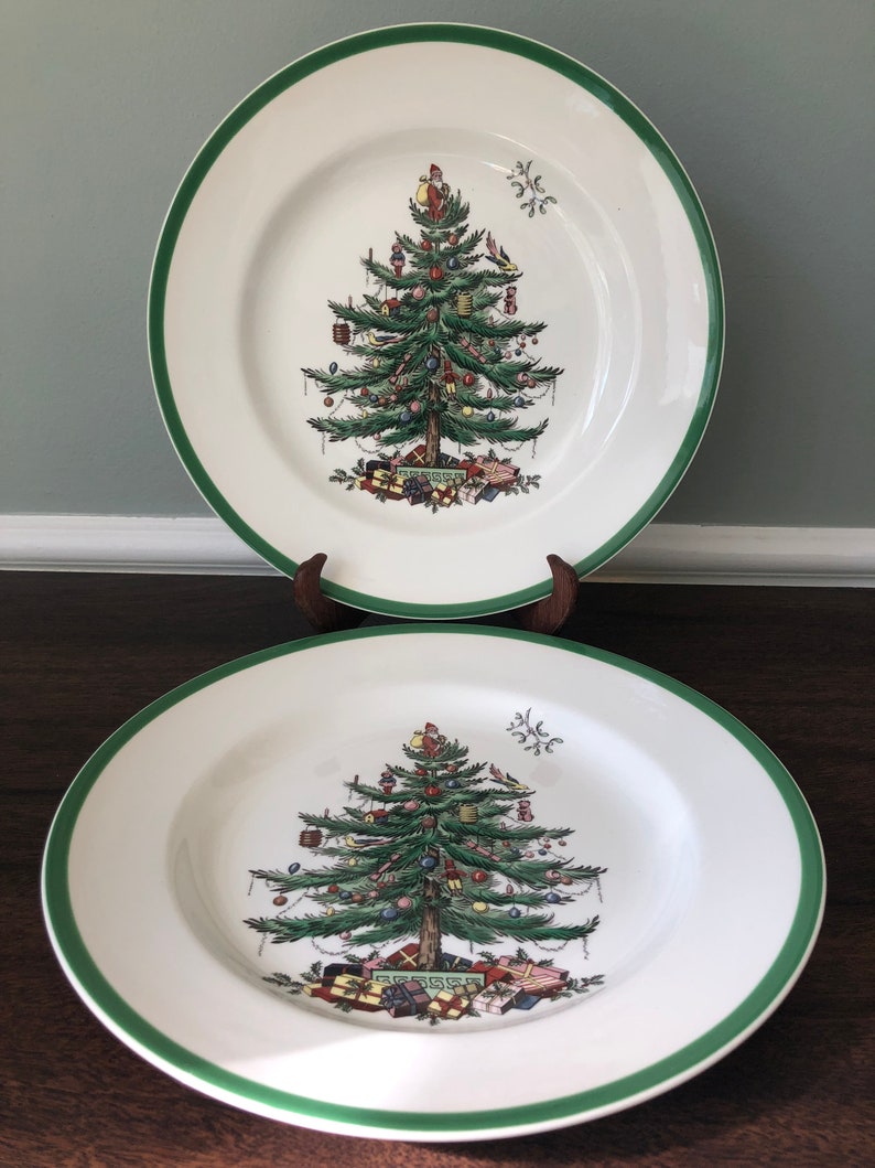 Dinner Plate Christmas Tree green Trim by SPODE Sold Etsy