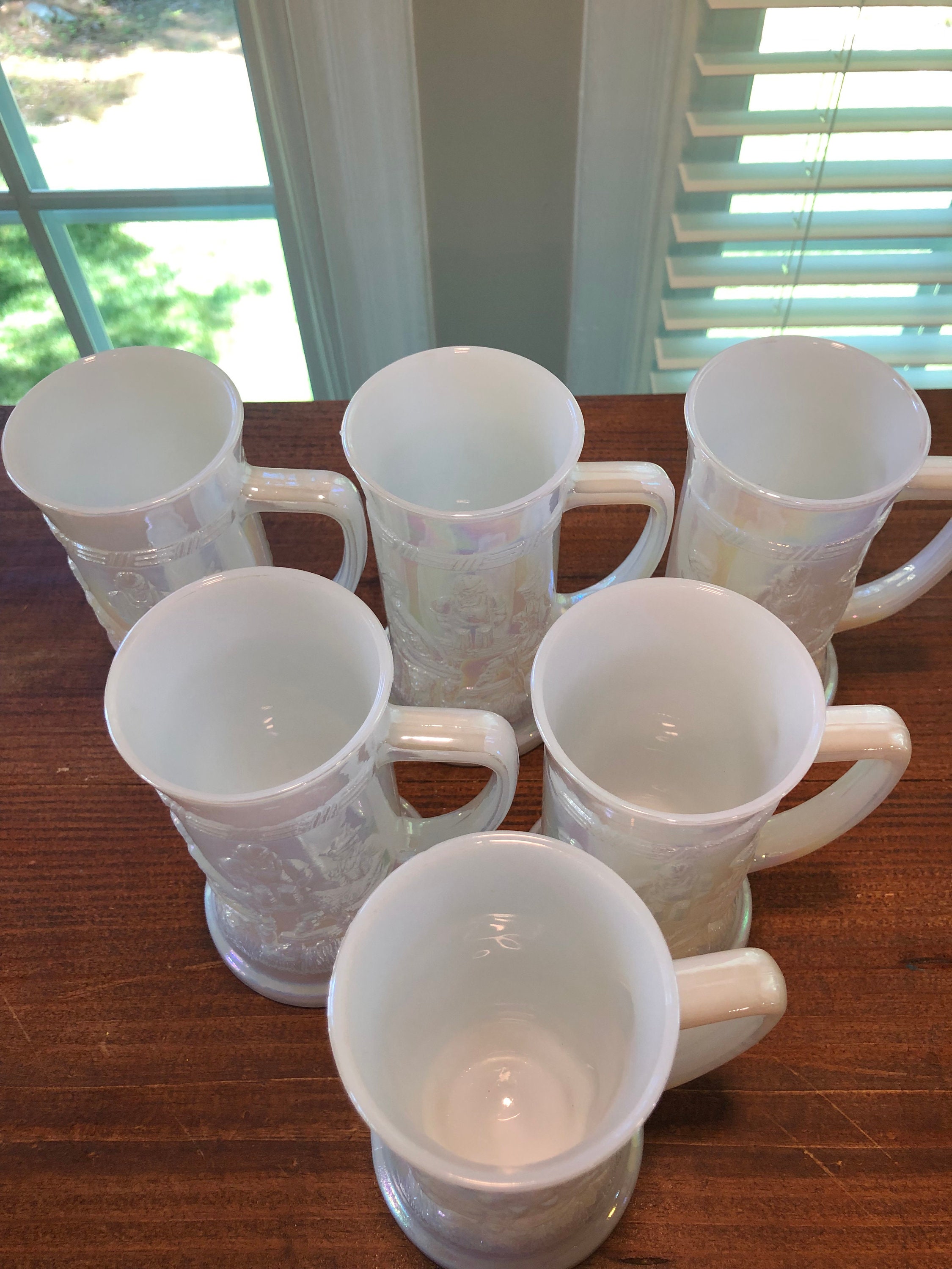 Vintage White Milk Glass Steins Federal Glass CompanySet of Etsy