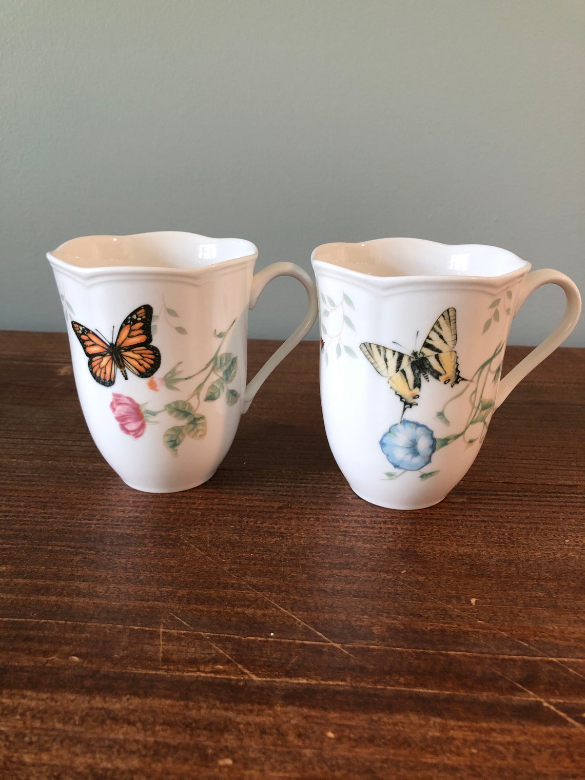 Lenox Butterfly Meadow Mugs Set of 2 Etsy