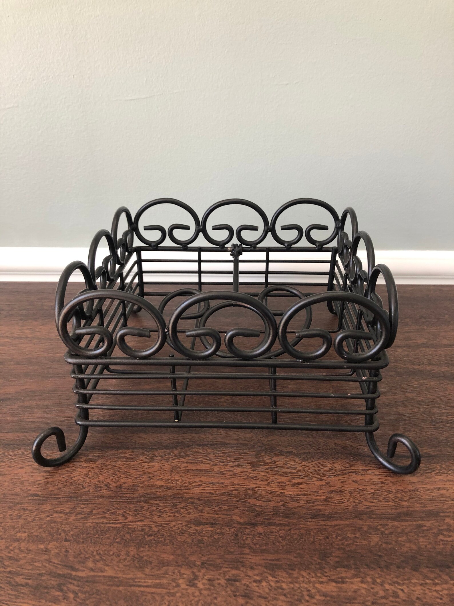 Black Wrought Iron Napkin Holder Etsy