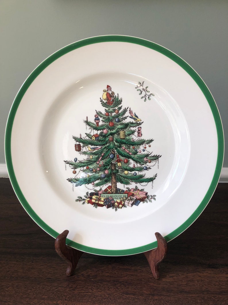 Dinner Plate Christmas Tree green Trim by SPODE Sold Etsy