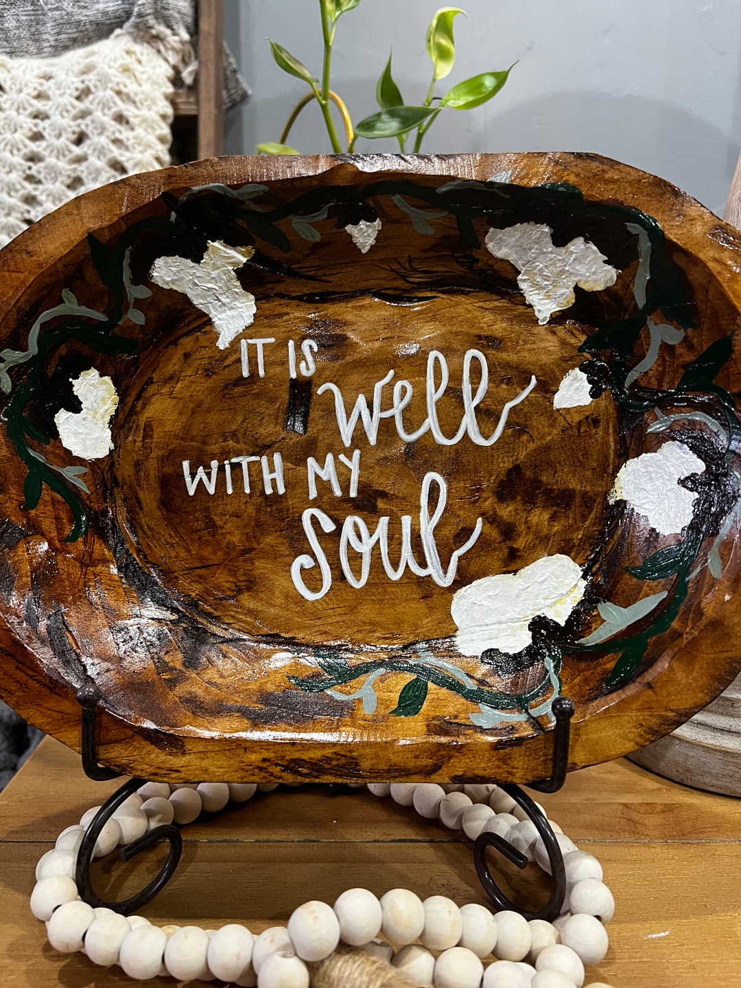 Hand Painted Dough Bowl - Etsy