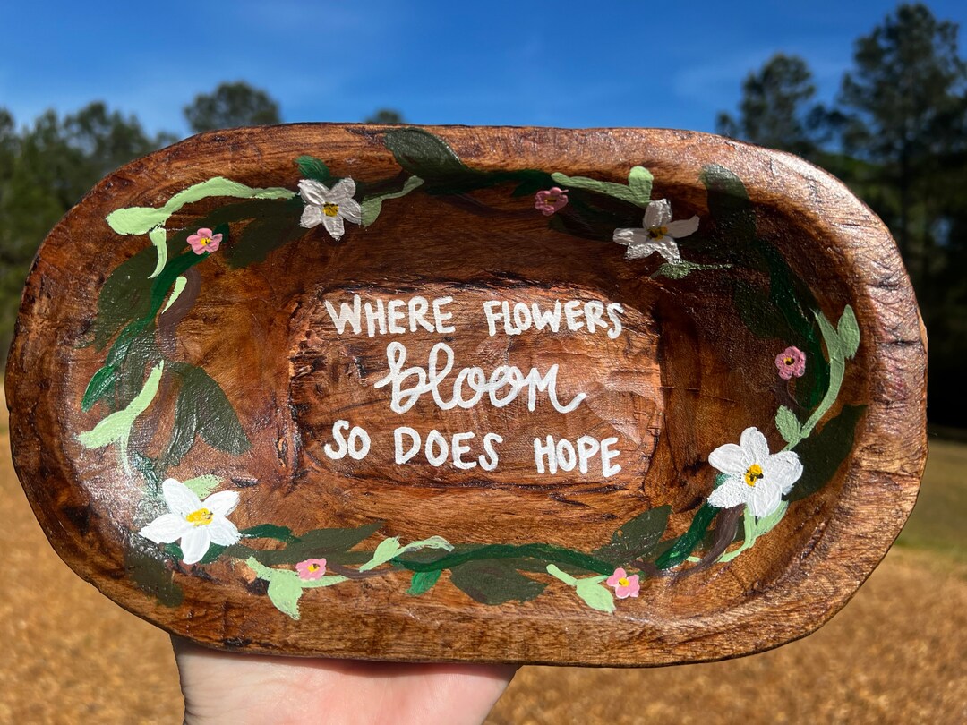 Hand Painted Dough Bowl - Etsy