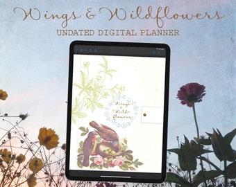 Wings & Wildflowers Digital Planner, Goodnotes, Noteshelf, iPad Planner, Undated