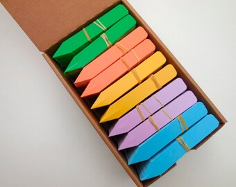 Plastic Plant Stakes / Rainbow Colors - 500, 1000, 2000 - Made in USA - 4" X 5/8"