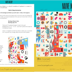 Naive Melodie PDF Quilt Anleitung - Quilt Anleitung - Sofort Download - Quilt Anleitung - Lucy Engels Quilt Patterns