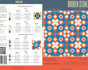 Broken Stones PDF Quilt Pattern - Modern Quilt Pattern - Modern Quilting - Lucy Engels Quilt Pattern