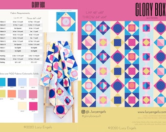 Glory Box PDF Quilt Pattern - Throw Quilt Pattern - Lap Quilt Pattern - Modern quilt pattern - Quilt pattern - Modern quilting -