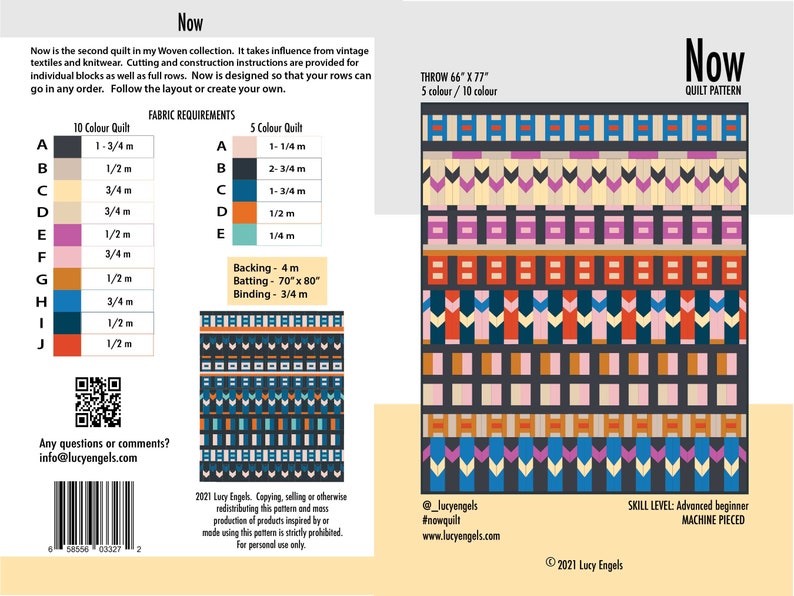 Now Quilt Pattern PDF Quilt Pattern Advanced Beginner Quilt Pattern