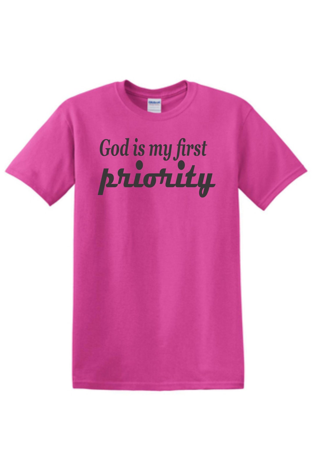 142. Pink Shirt With Black Writing, That Comes in Other Color