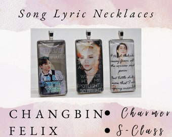 Stray Kids Song Lyric pendant necklaces Changbin Charmer Felix S-Class Hyunjin Cover Me