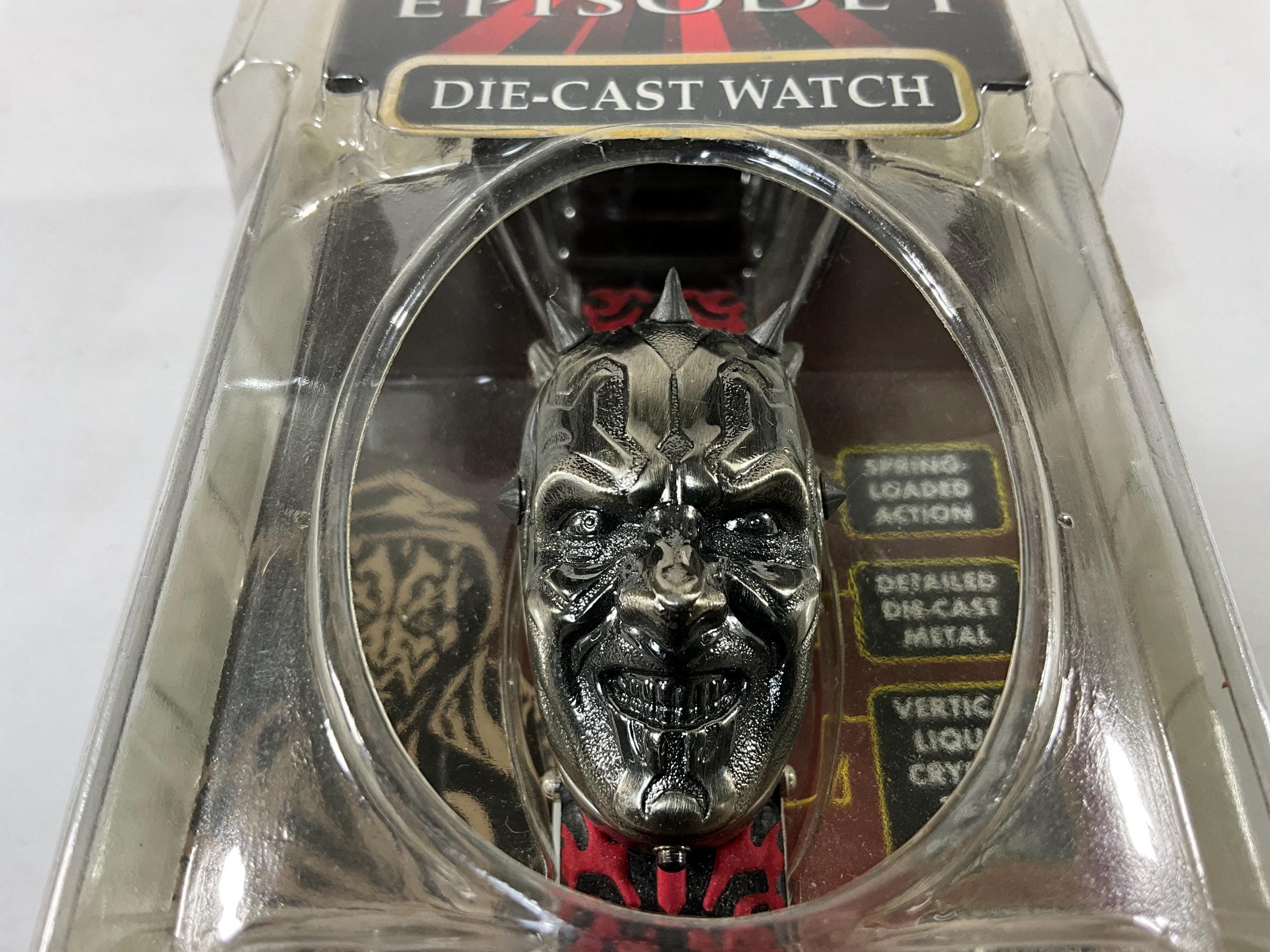 Vintage Original 1999 Star Wars Darth Maul Die-cast Wrist Watch