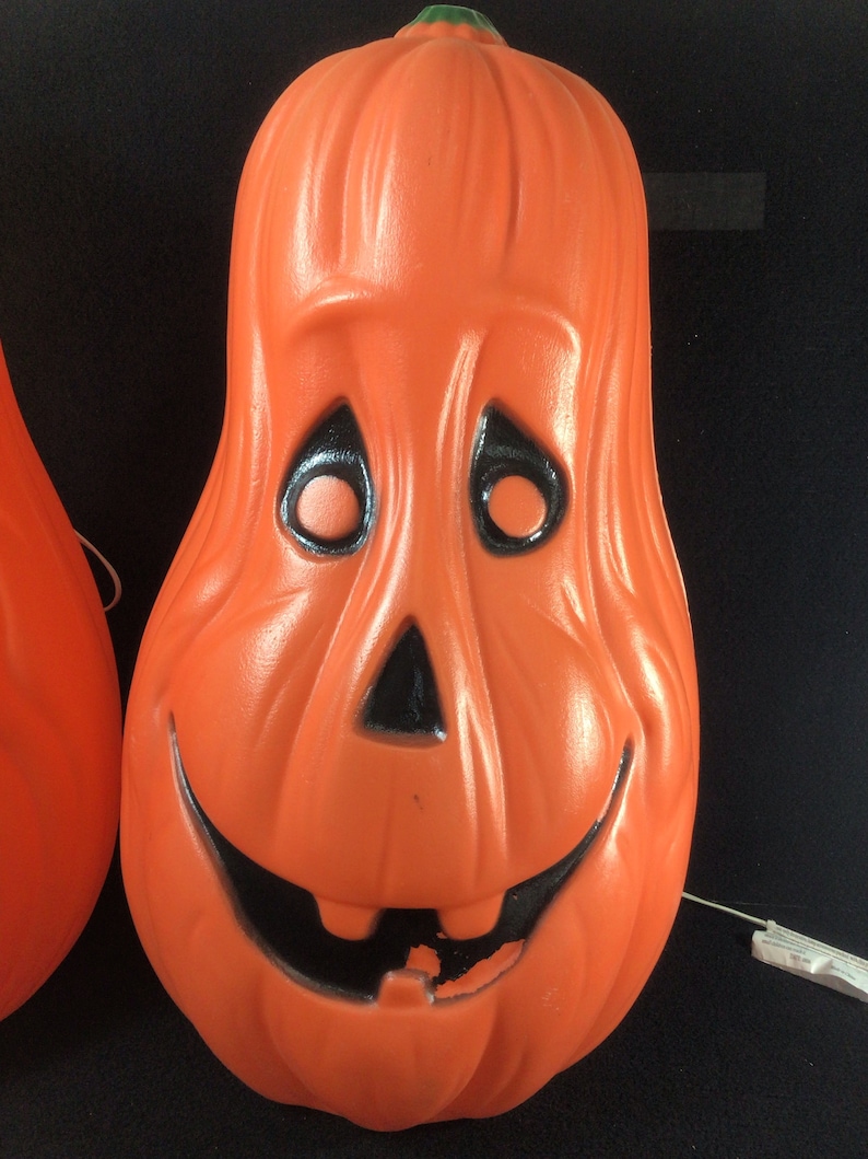 Vintage Halloween Funny Face Jack O' Lantern Pumpkin Light up Blow Mold ...