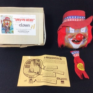 Vintage Bibbi Products Laffun Head Clown with Box & Instructions 1973.