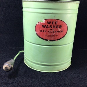 Vintage Toy Washing Machine Wee Washer and Dry Cleaner. Tin Litho. 1940's