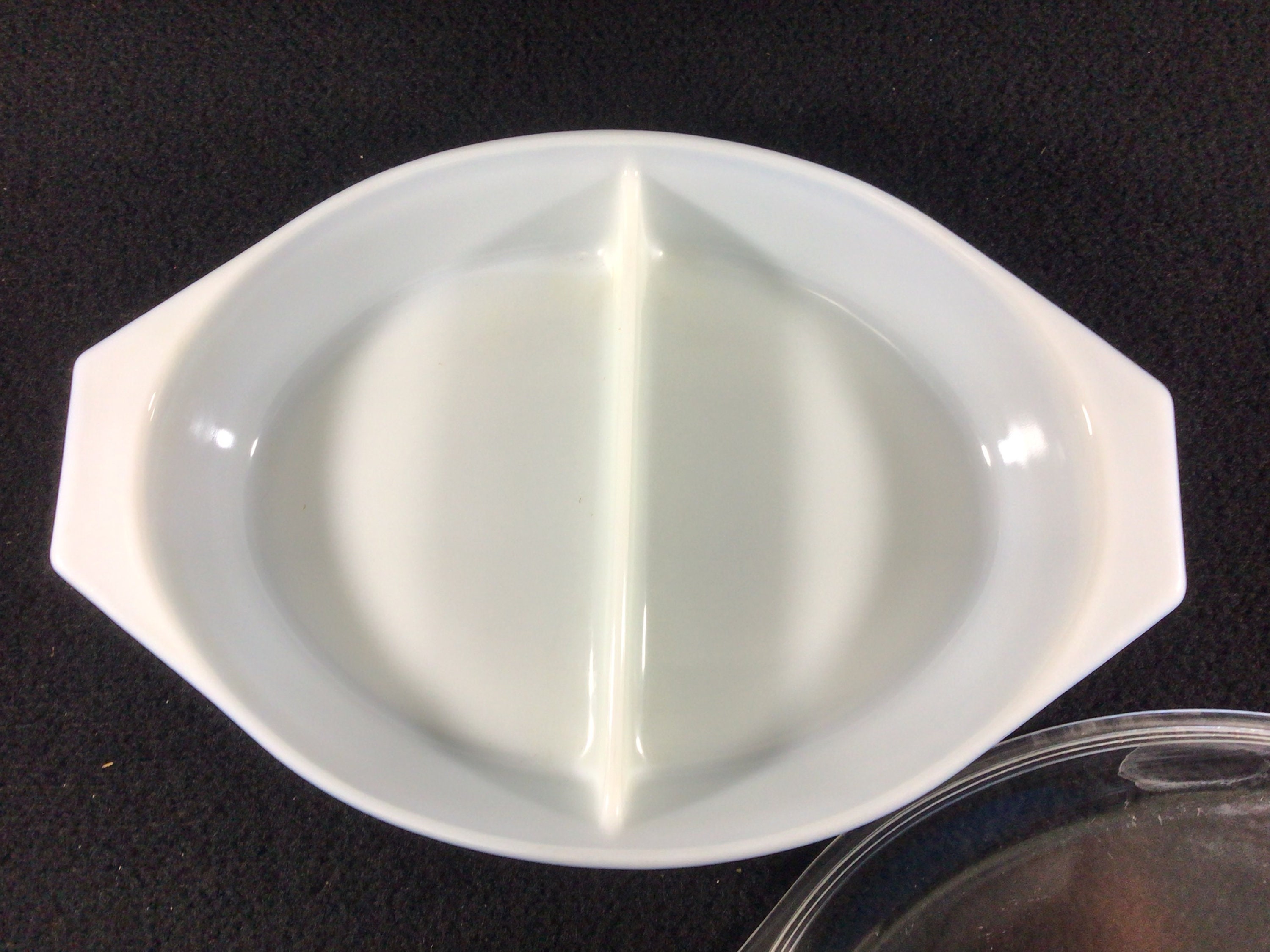 Vintage 1960's Royal Blue Pyrex Glass Oval Divided Dish With Lid. 945C ...