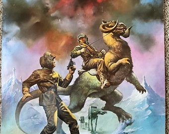Vintage 1980 Star Wars Poster Coca-Cola Promo Poster Luke Han Solo Tauntaun.