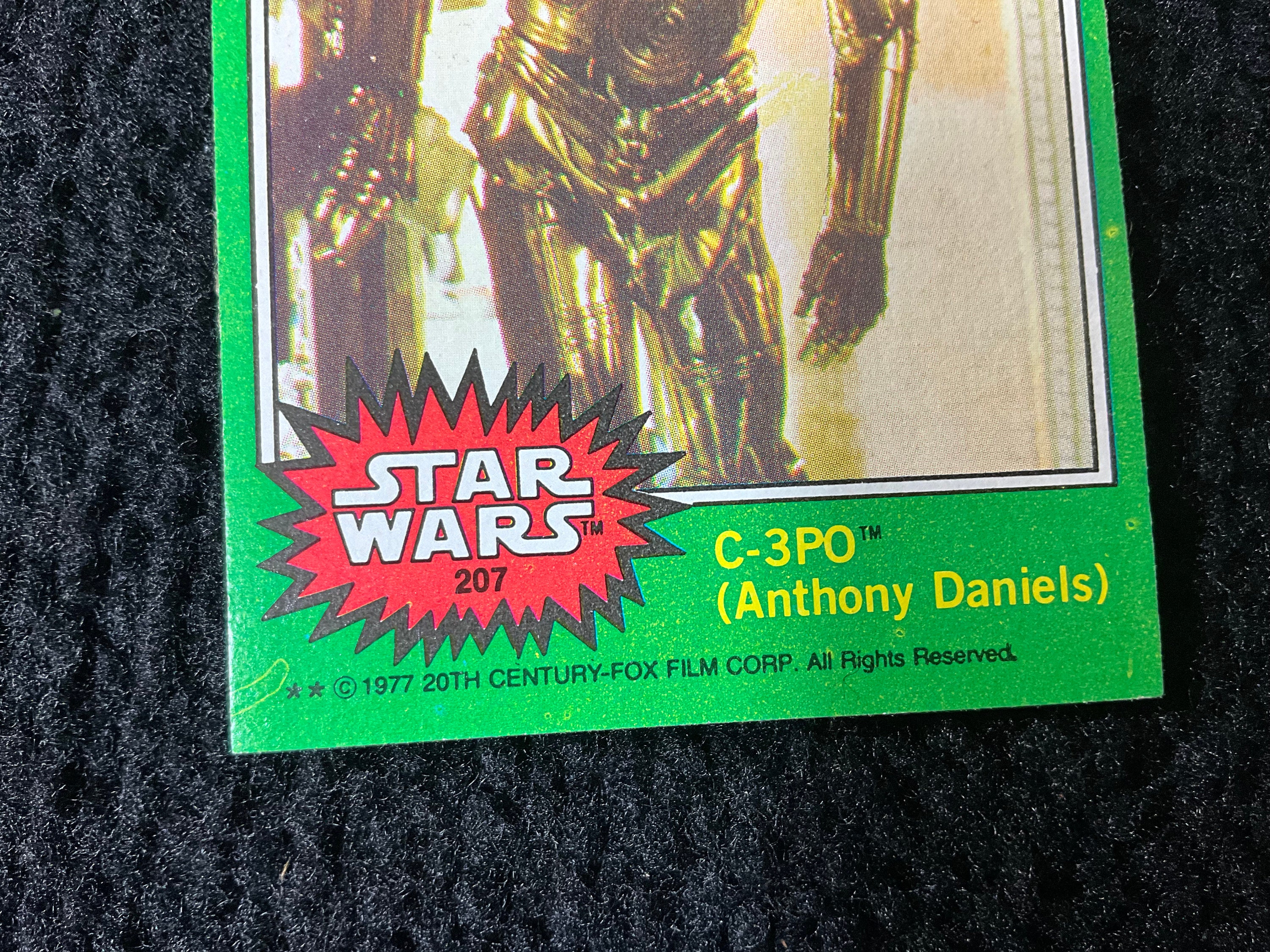 Rare 1977 Vintage Original Star Wars Card C-3PO Golden Rod Error