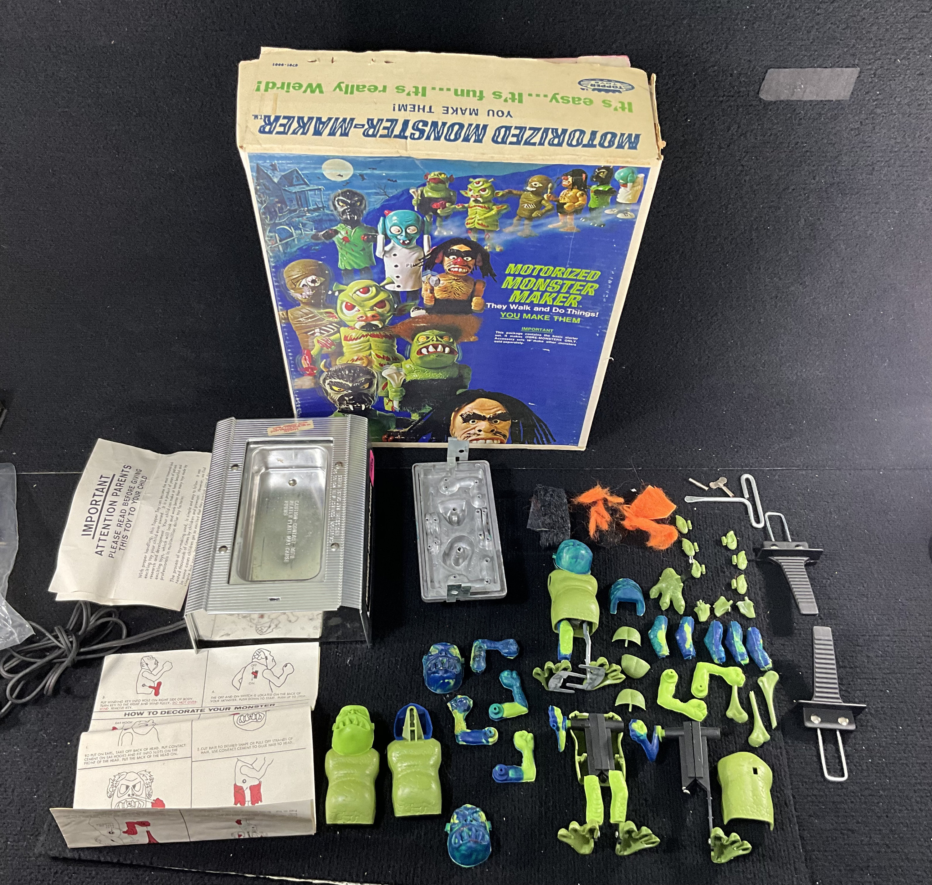 Vintage 1968 Motorized Monster Maker Kit W/box. Topper Toys
