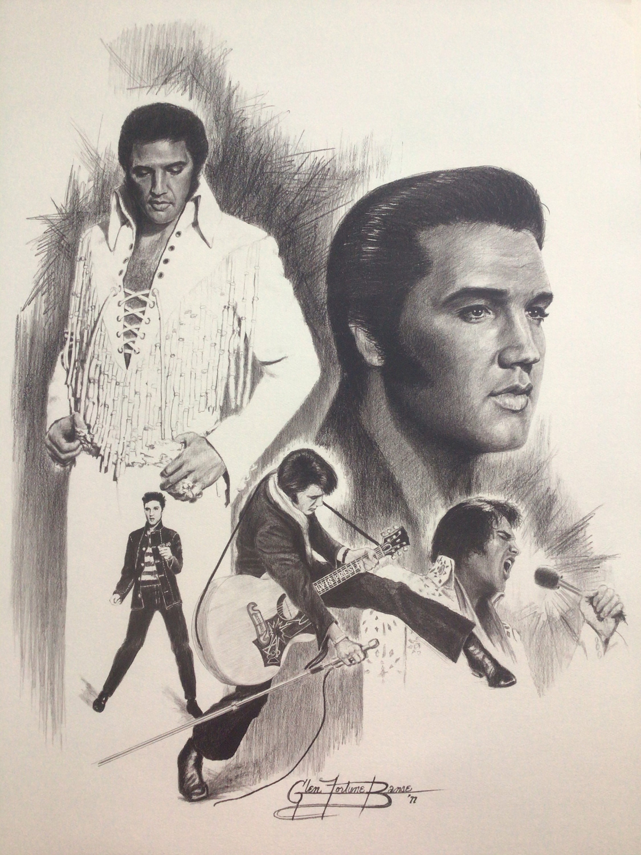 Vintage 1977 Elvis Presley 5 Image Glen Fortune Banse Pencil