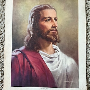 Vintage Jesus The Christ Head Litho Print 1969 Peter V. Bianchi. 11 x 14