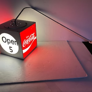 Vintage Coke Coca-Cola Light Up Rotating Cube Store Display. Works.