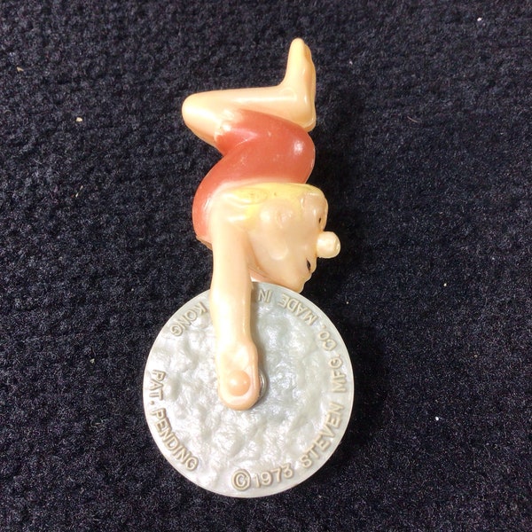 Vintage Flinstones Barney Rubble Push Along Balance Wheel Toy. Hanna Barbera. Steven Mfg. Co. 1973