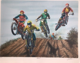 Limited Signed & Numbered Moto X Motocross Poster Print by Glen Banse Fortune. 20&quot; x 26&quot;