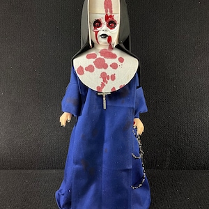 Creepy Halloween Scary Nun Spooky Doll Prop with Stand. OOAK