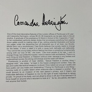 Vintage 1970 Penthouse Pet Pin-up Poster Miss Cassandra Harrington 17 X