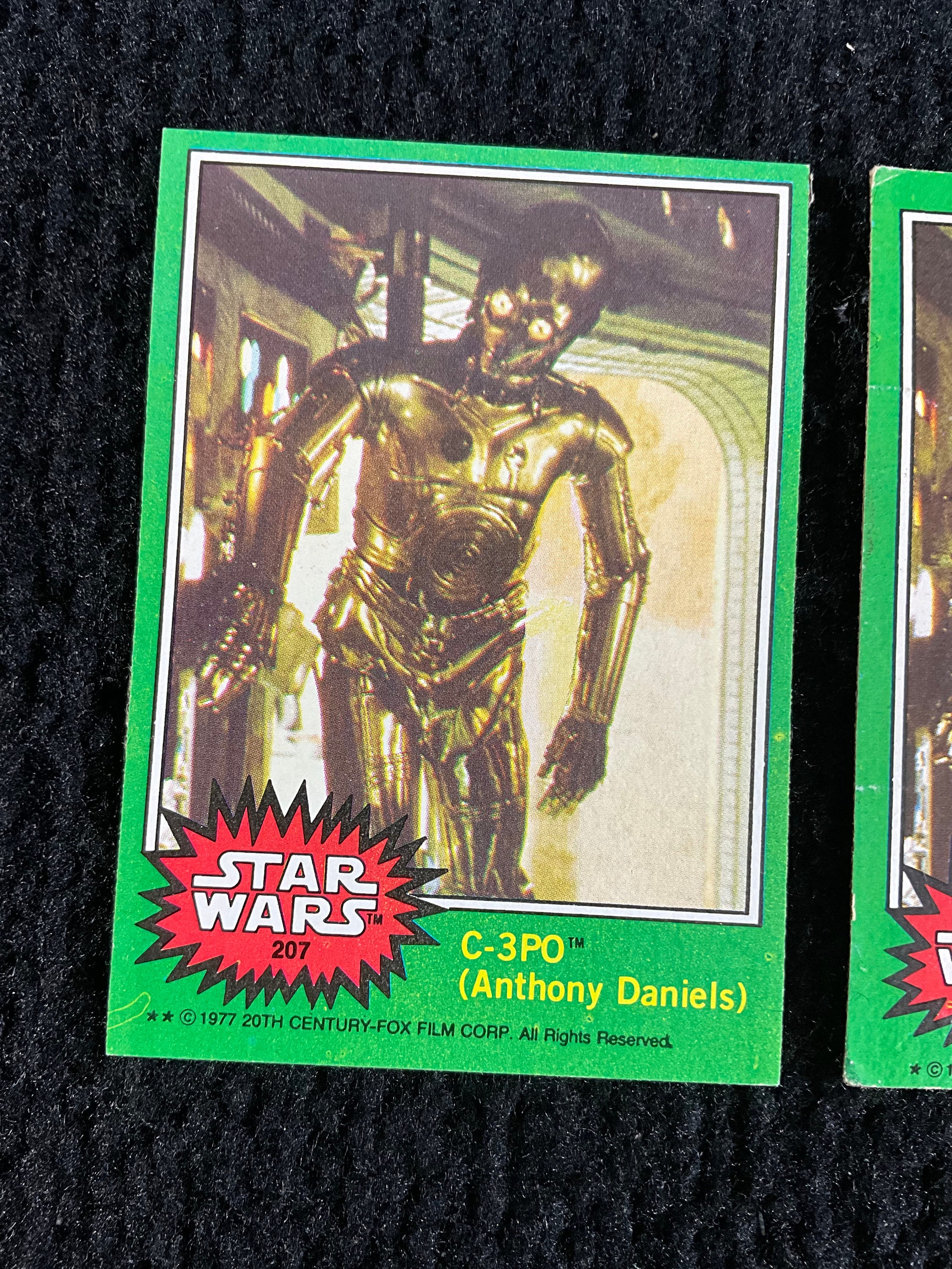 Rare 1977 Vintage Original Star Wars Card C-3PO Golden Rod Error