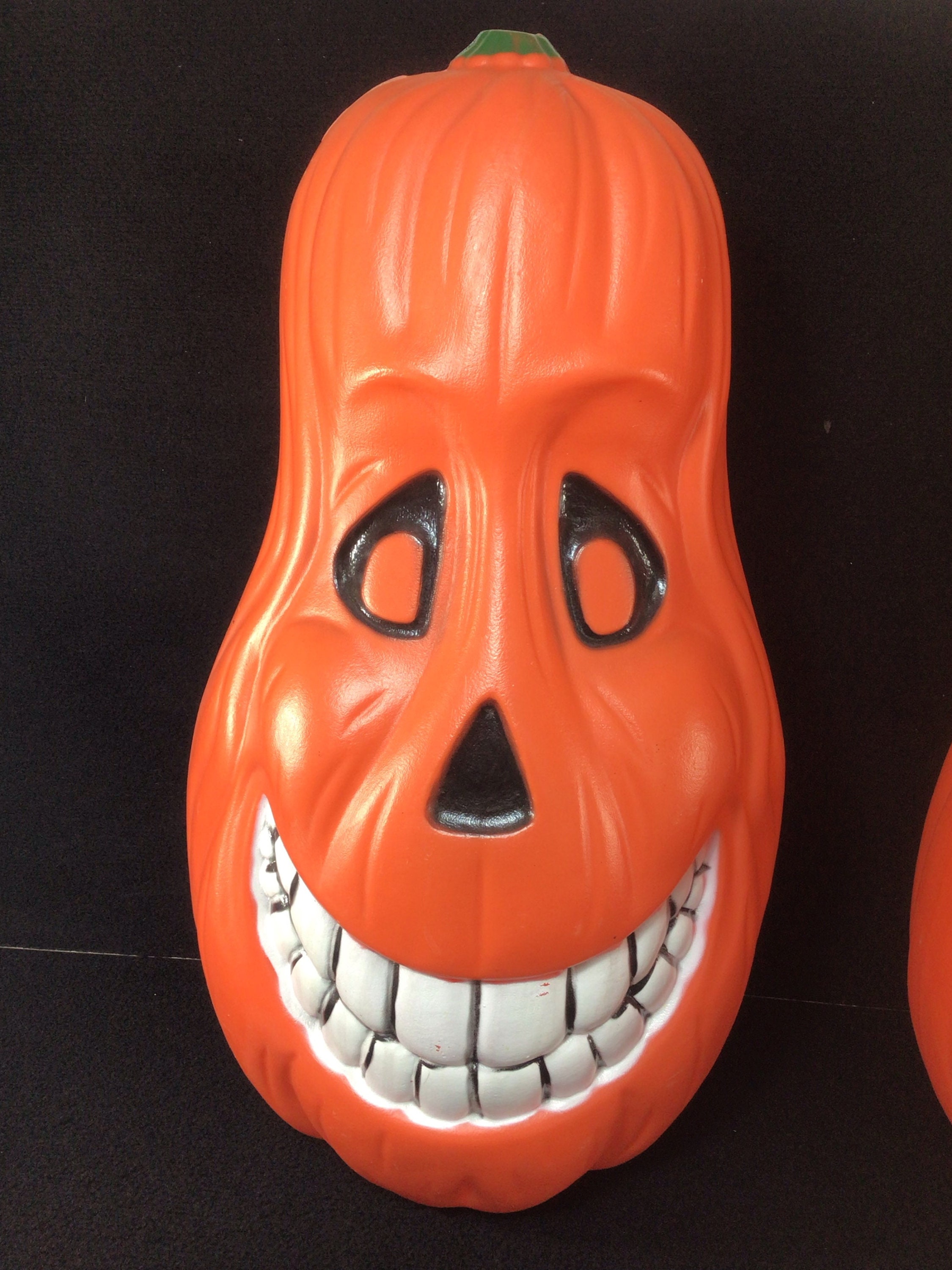 Vintage Halloween Funny Face Jack O' Lantern Pumpkin Light up Blow Mold ...