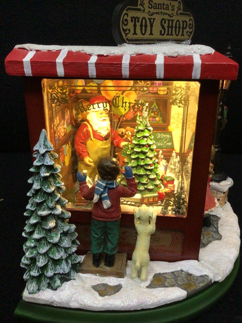 Christmas Santa's Toy Shop Animated Light Up Music Box. image 5
