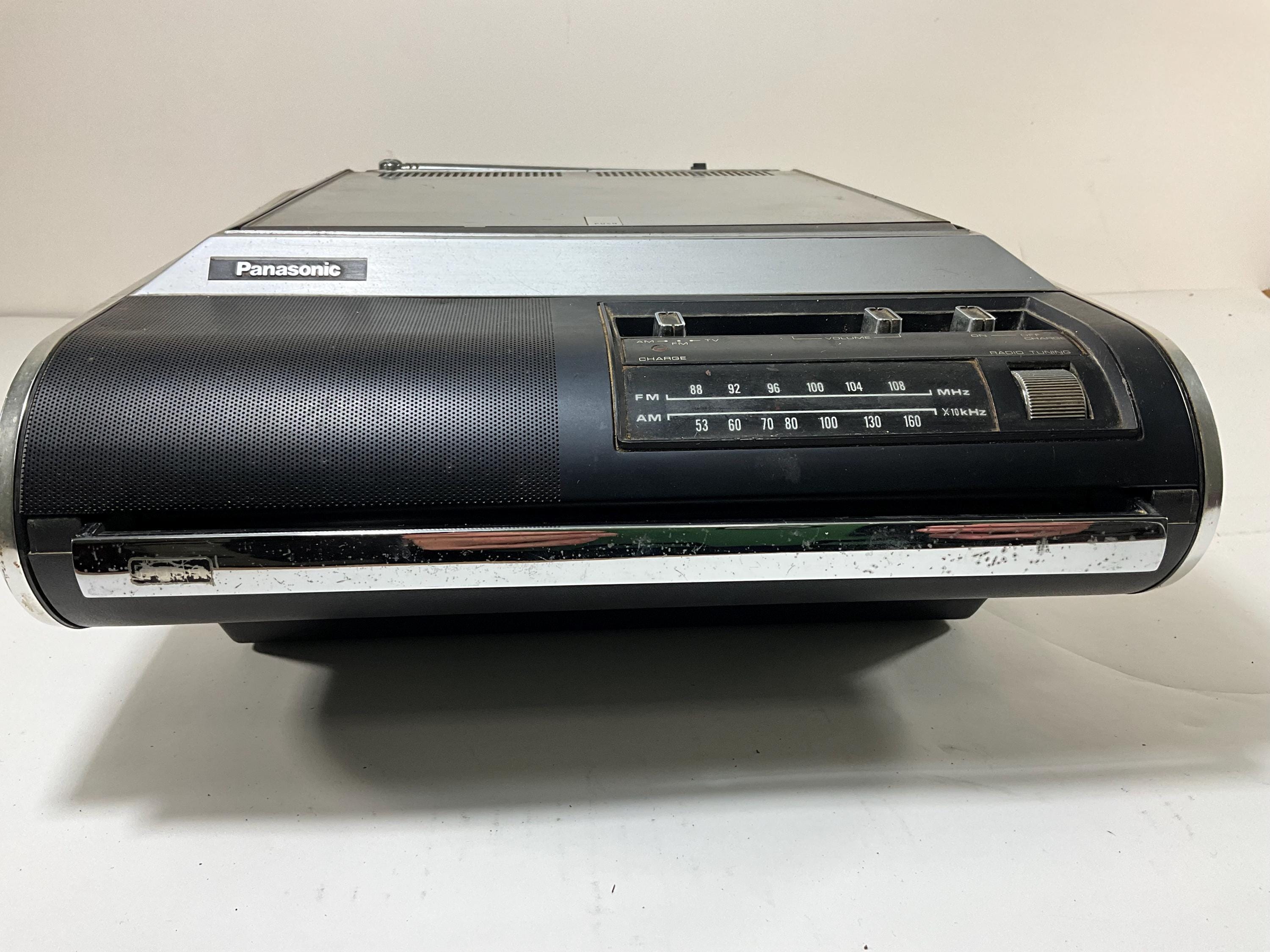 Vintage Panasonic Portable Solid State Tv- AM/FM Radio Pop up Receiver ...