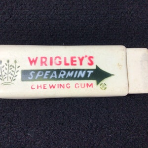 Vintage Advertising 7&quot; Wrigley&#39;s Spearmint Chewing Gum Rubber Squeak Toy. 1960&#39;s.