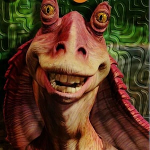 Vintage Original 1999 Star Wars Jar Jar Binks Episode 1. Poster. 1802. Unbenutzt.