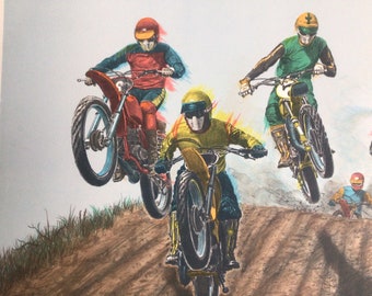 Full Color Moto X Motocross Glen Fortune Banse Lithograph Poster Prints. 20&quot;x 26&quot;