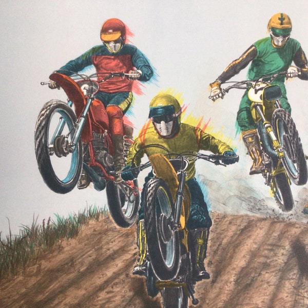 Full Color Moto X Motocross Glen Fortune Banse Lithograph Poster Prints. 20"x 26"