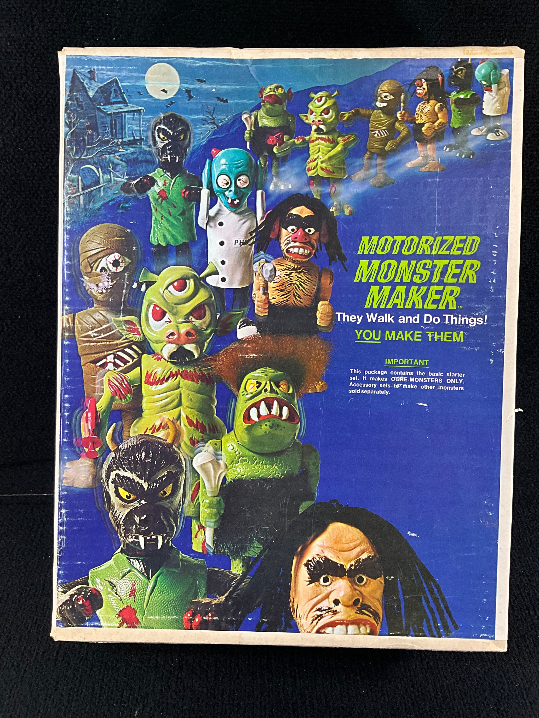 Vintage 1968 Motorized Monster Maker Kit W/box. Topper Toys