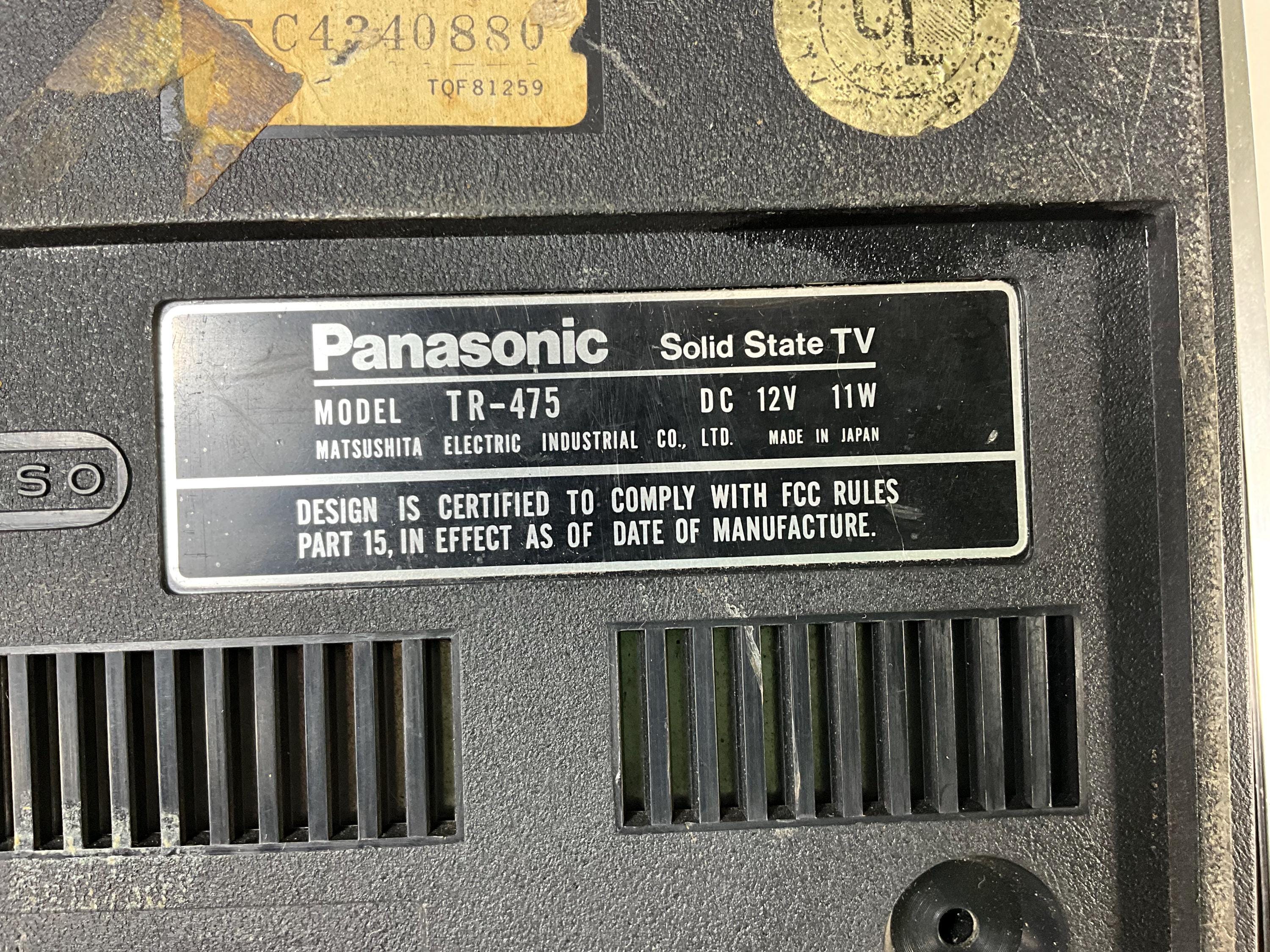 Vintage Panasonic Portable Solid State Tv- AM/FM Radio Pop up Receiver ...