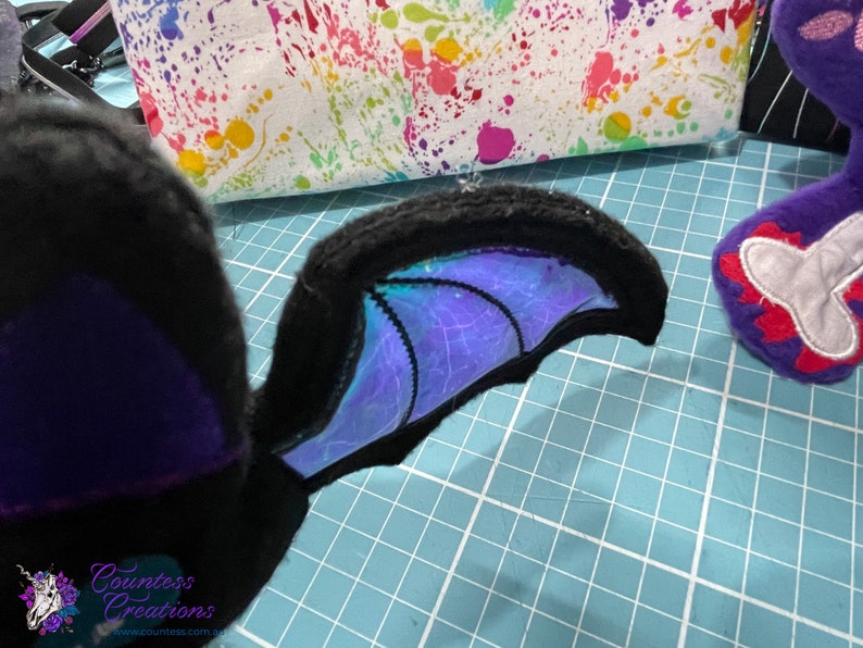 Plushie Vampire Bat, Gothic decor, spooky cute, creepy, gift for, stuffed animal, stuffie image 5