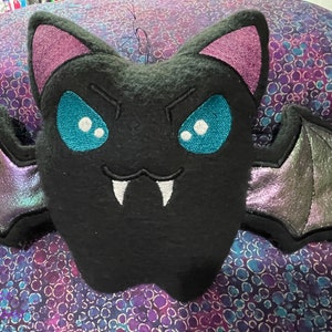 Plushie Vampire Bat, Gothic decor, spooky cute, creepy, gift for, stuffed animal, stuffie image 9