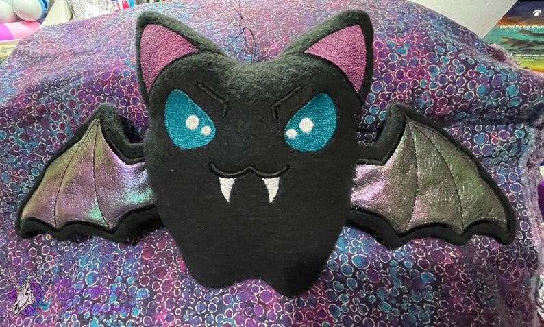 Plushie Vampire Bat, Gothic decor, spooky cute, creepy, gift for, stuffed animal, stuffie image 9