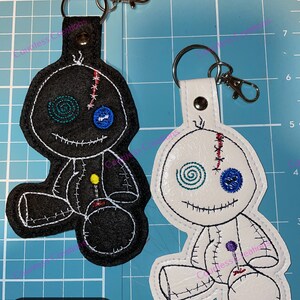 Digital Machine Embroidery Design, Keychain, Voodoo Doll Tessalated, 5x7 image 3