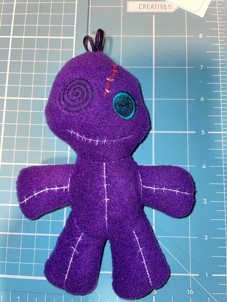 Digital Machine Embroidery Design, Stuffie, Voodoo Doll Tessalated, 5x7 image 1