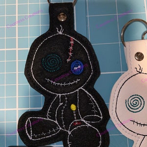 Digital Machine Embroidery Design, Keychain, Voodoo Doll Tessalated, 5x7 image 5